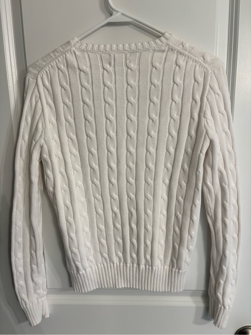 Ralph Lauren White Cable-Knit Crew Sweater - Picture 5 of 5